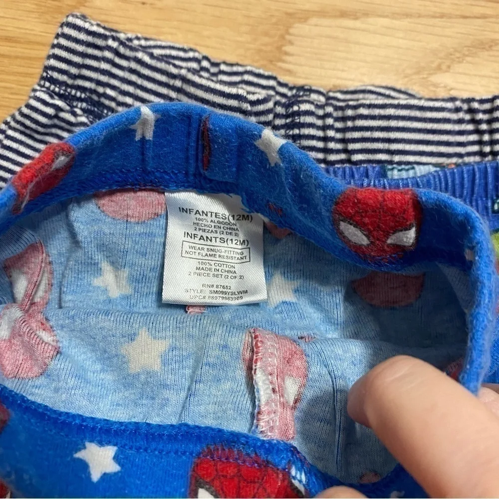 12 mos Boy Pajama Pants Bundle Spiderman Dinosaur